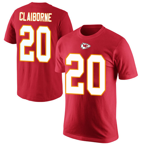Men Kansas City Chiefs #20 Claiborne Morris Red Rush Pride Name and Number T-Shirt